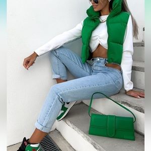 Cropped Puffer Vest NWOT
